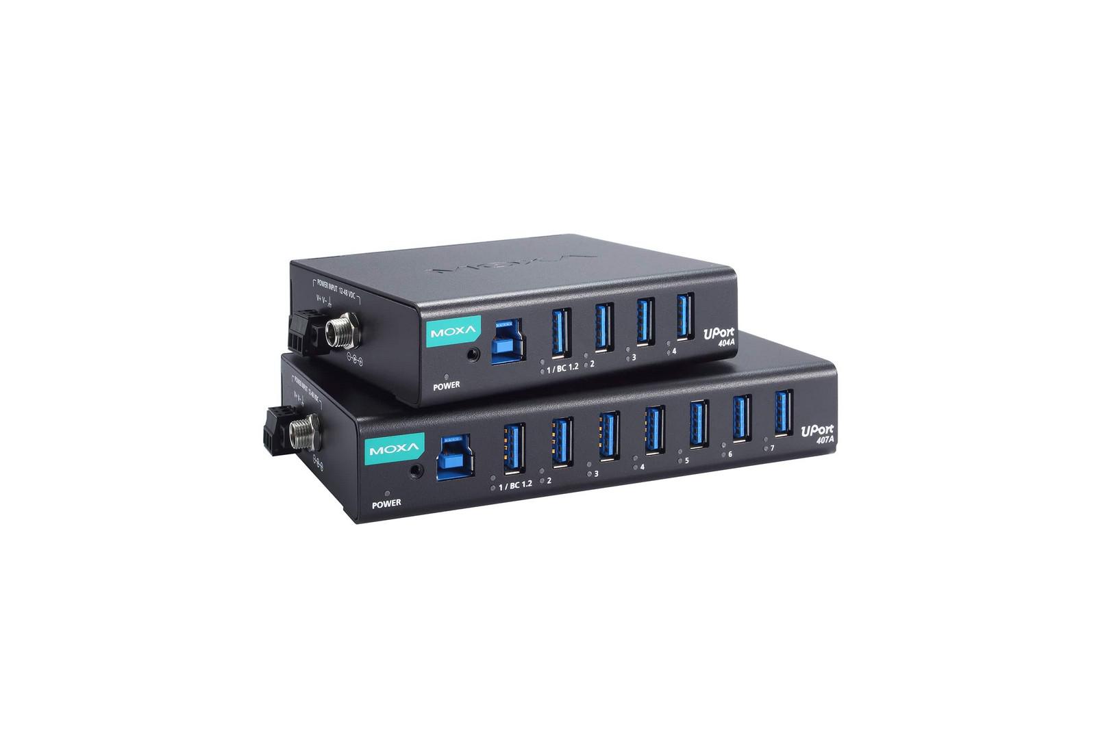 UPort 400A Series 4 and 7-port industrial-grade USB 3.2 hubs